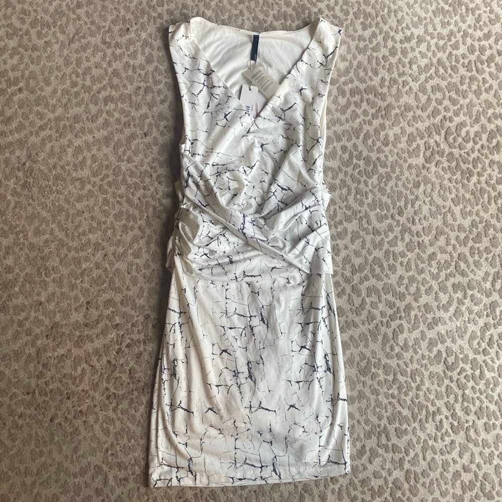 NWT Staple the Label Black & White Faux Wrap Mini Dress, size 6